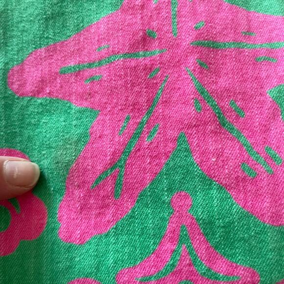 Lilly Pulitzer Rare Vintage Where's The Reef  Pink Green Jeans Sz 4 Flare - Picture 10 of 10